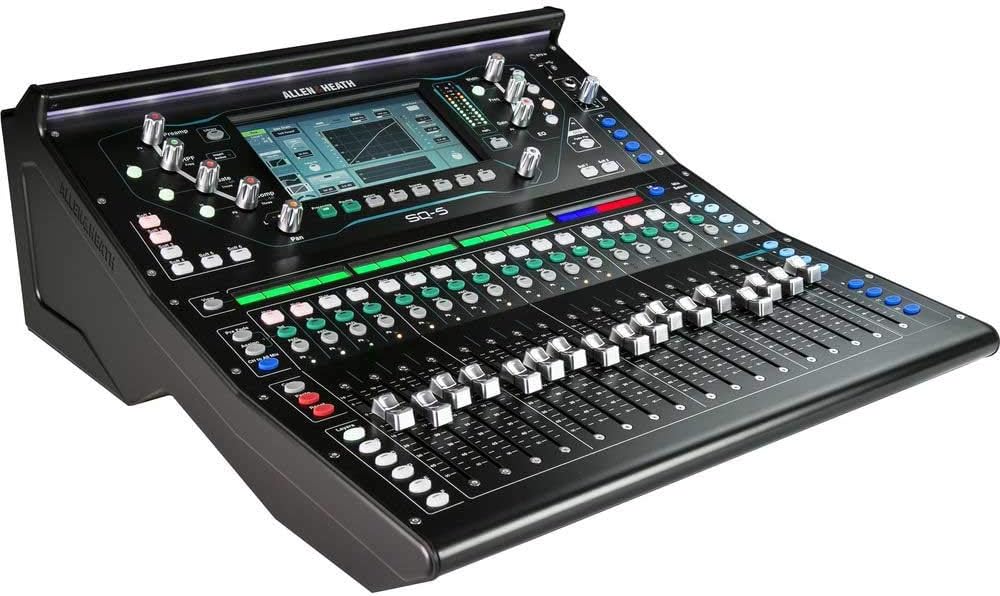 Allen & Heath SQ-5 Digital Mixer, 48 Input Channels, 7″ Capacitive Touchscreen, Automatic Mic Mixing, 32×32 USB Audio Interface, Black