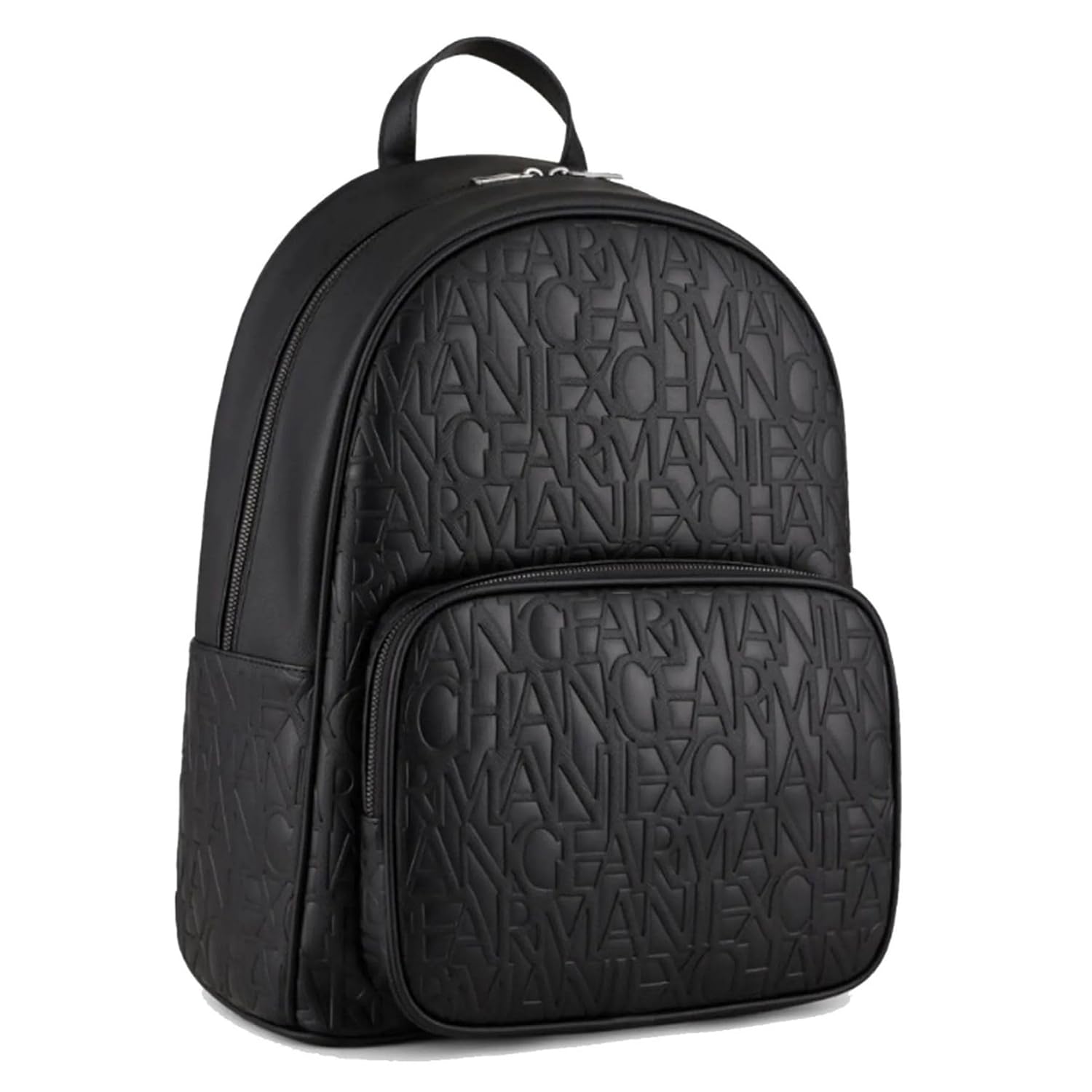 Armani Exchange Men’s Allover Logo Backpack, Black, OS