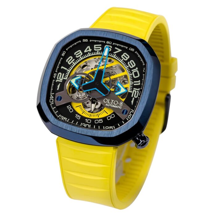 Automatic Luxury Skeleton Watch, Infinity II RPM-Style Stainless Steel 50 Meters Waterproof with Silicone Strap Wrist Watch Accessories, Sapphire Crystal Mirror Gifts for Men...