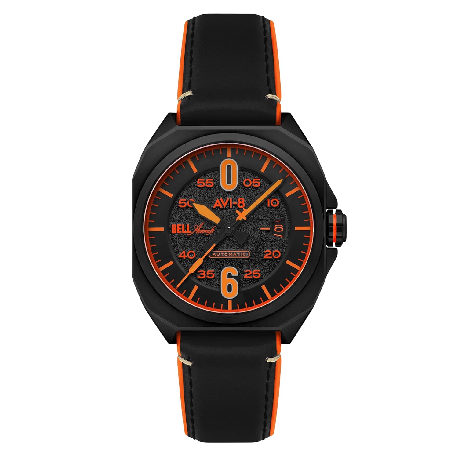 AVI-8 Men’s 41mm Bell X-1 Machbuster Automatic Watch with Rubber/Leather Strap AV-4115