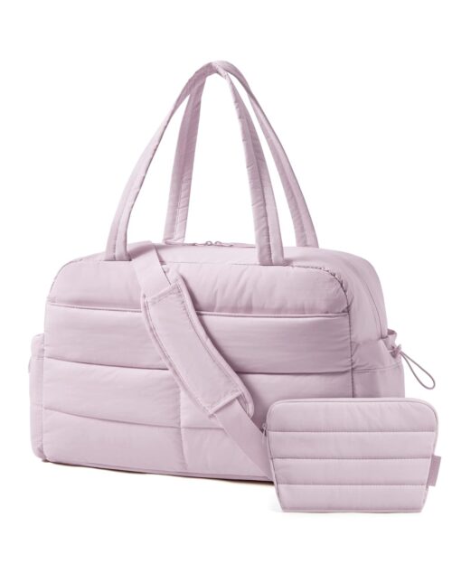 BAGSMART Gym Bag for Women, Lightweight Travel Duffle Bag With Toiletry Pouch, 31L Quilted Laptop Carry on, Weekender Overnight Bag Organizer Duffel Bag for Travel, Water resistant