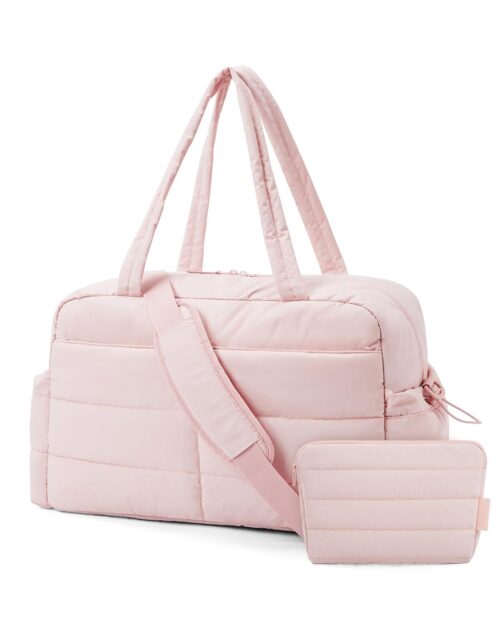 BAGSMART Gym Bag for Women, Lightweight Travel Duffle Bag With Toiletry Pouch, 31L Quilted Laptop Carry on, Weekender Overnight Bag Organizer Duffel Bag for Travel, Water...