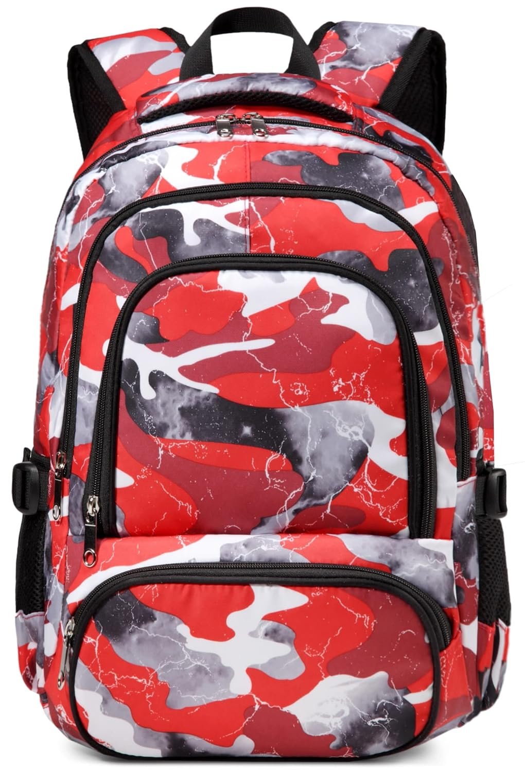 BLUEFAIRY Kids Backpack for Boys and Girls Elementary Primary Middle School Bags Back to School Bookbags Mochila Escolares para Niñas 17 Inch Aged 8-10 Camo Red