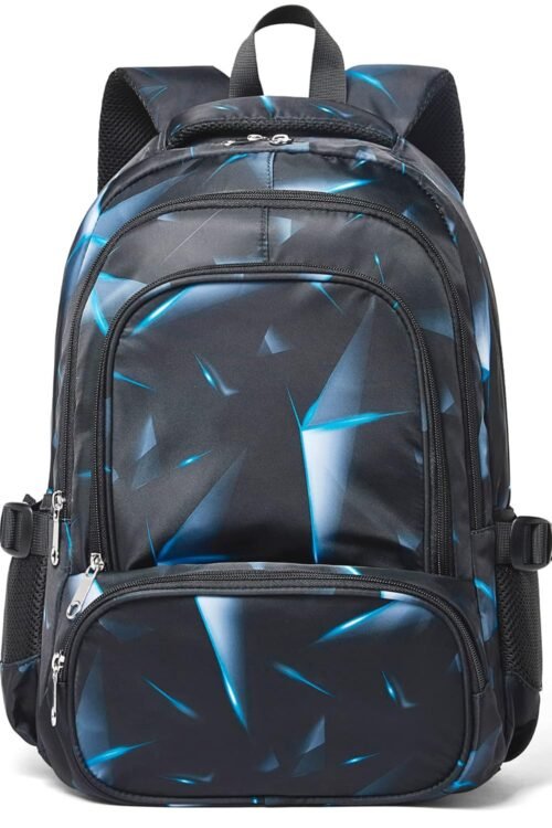 BLUEFAIRY Kids Backpack for Boys Elementary Primary Middle School Bags for Childs Book Bags Bookbags Lightweight Padded Straps Back to School Mochilas para Niños 17" Black/Blue