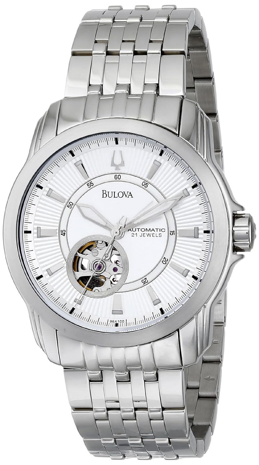 Bulova Men’s 96A100 Automatic Self-Winding Mechanical Exhibition Caseback Bracelet Watch