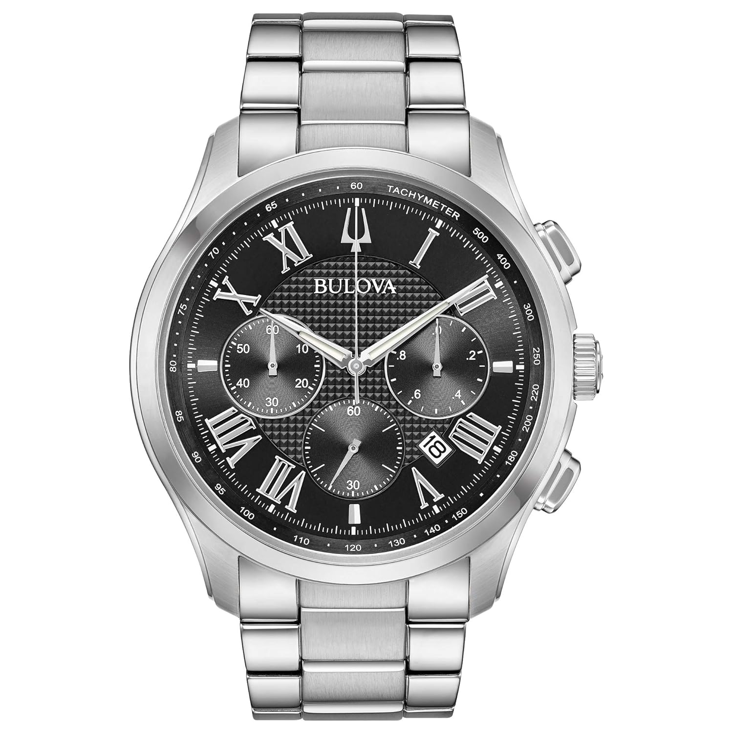 Bulova Men’s Classic Wilton 3-Hand 21-Jewel Watch, 60 Hour Power Reserve, Luminous Hands, Open Aperture, Roman Numeral Markers Domed Sapphire Crystal, 43mm, Stainless…