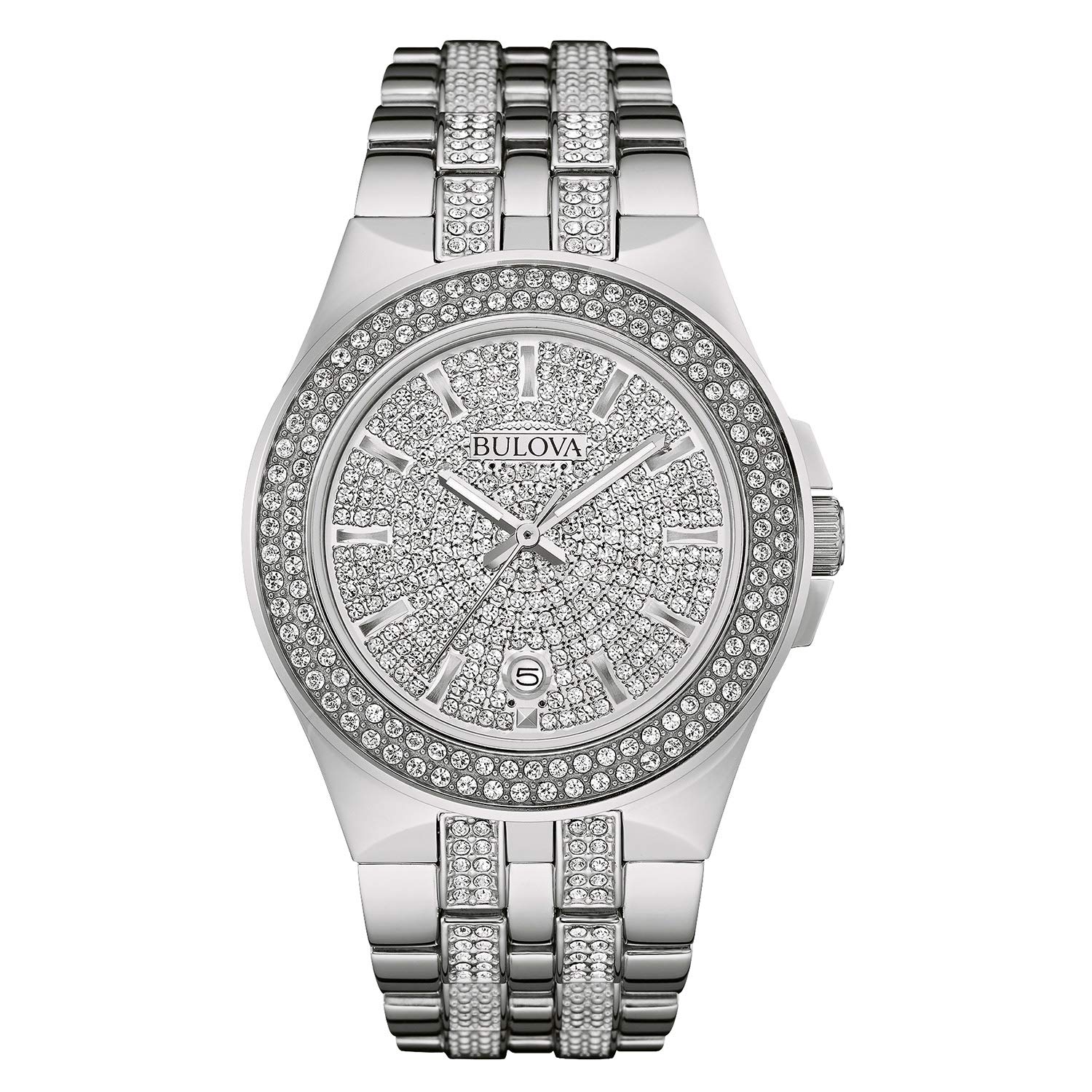 Bulova Men’s Crystals Stainless Steel 3-Hand Quartz Watch Style: 96B235