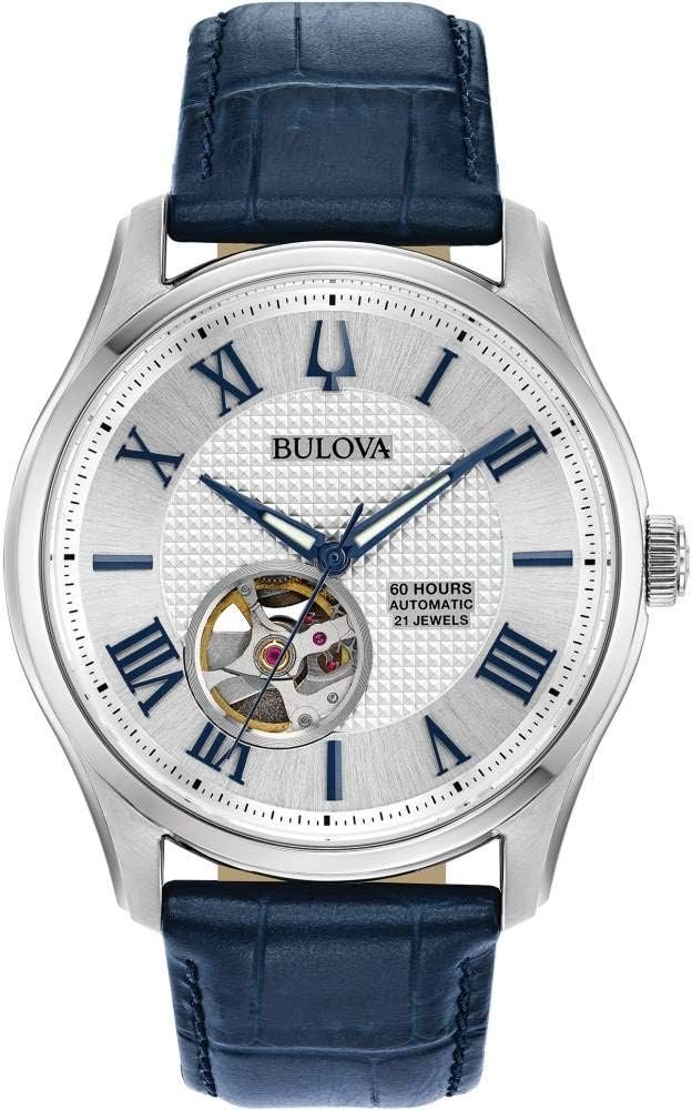 Bulova Men’s Wilton Automatic Watch, 60hr Power Reserve, Luminous Hands, Roman Numerals, 43mm