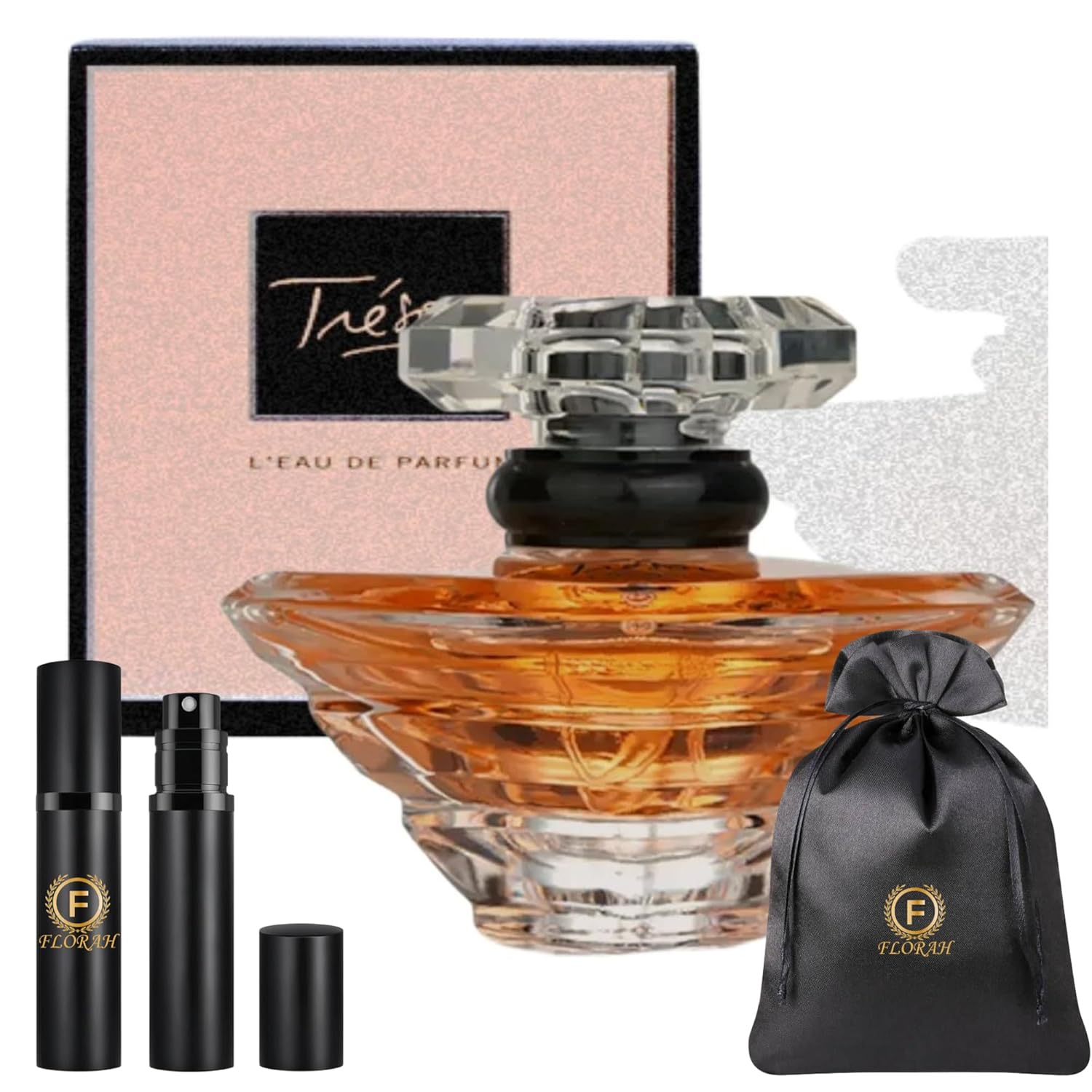 Bundle-Lαnco͏me Treso͏r Perfume for Women, Eau de Parfum Spray, 1 Fl Oz with Perfume Atomizer and Velvet Travel Bag