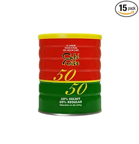 Cafe Rico Half Caff Original Ground Coffee in Can, 8.8 Ounce (Pack of 15)