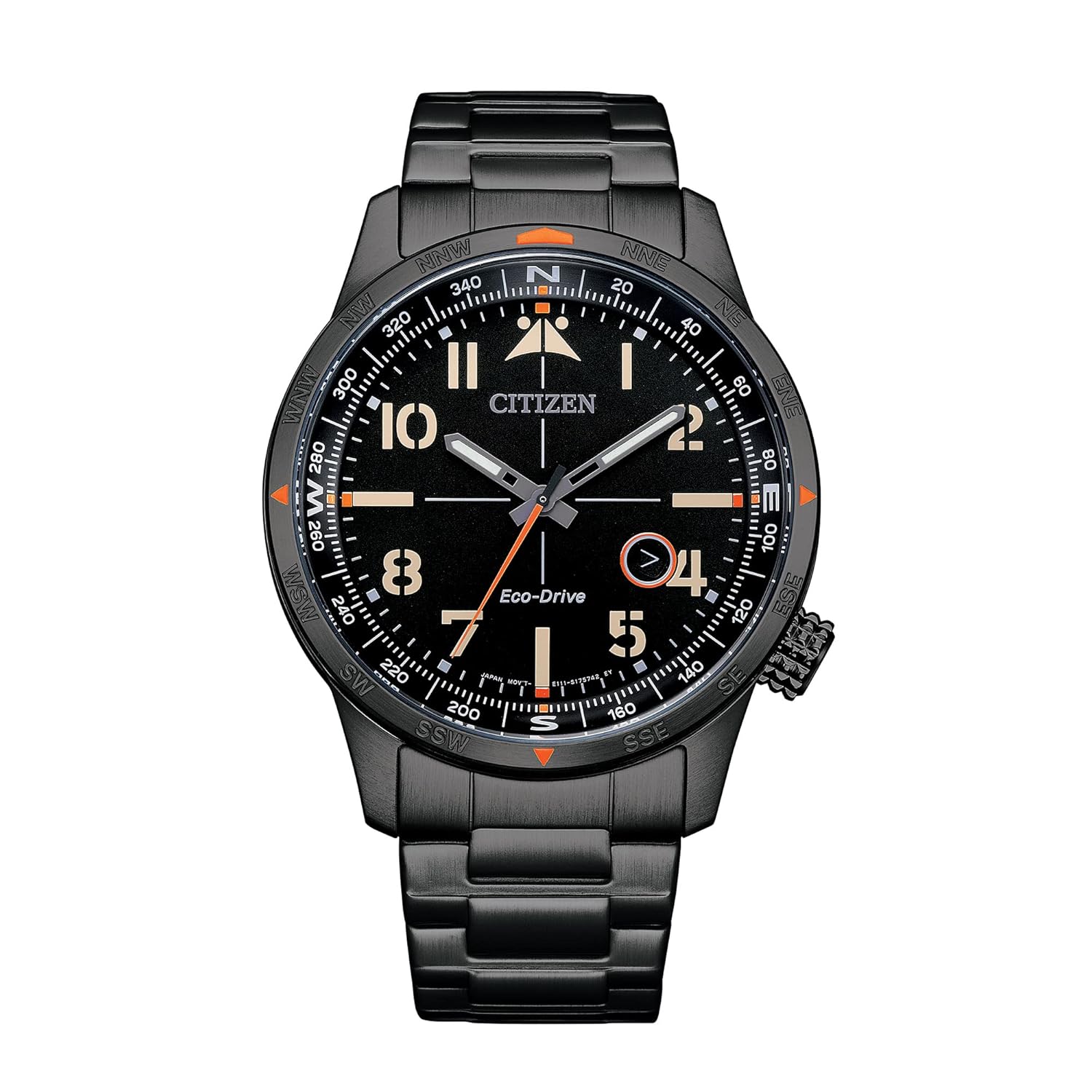 Citizen Men’s Eco-Drive Weekender Avion Field Watch in Black IP Stainless Steel, Black Dial (Model: BM7555-59E)