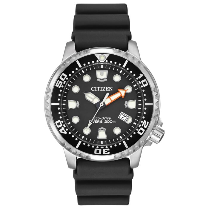 Citizen Promaster Dive Eco-Drive Watch, 3-Hand Date, ISO Certified, Luminous Hands and Markers, Rotating Bezel