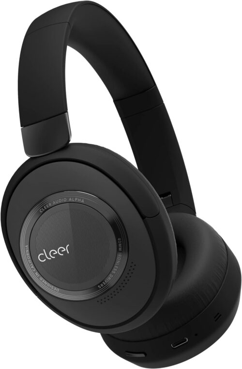Cleer Audio Alpha Adaptive Active Noise Canceling Bluetooth Headphones, Dual-Microphone, Touch Controls, 35 Hr Battery Life, Multipoint Connection, Dirac Spatial Audio, App,...
