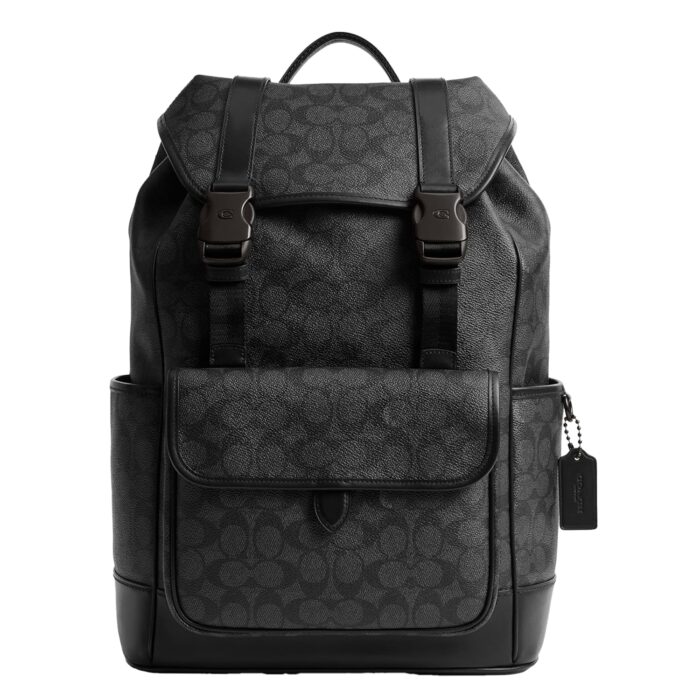 Coach League Flap Backpack, Charcoal Signature