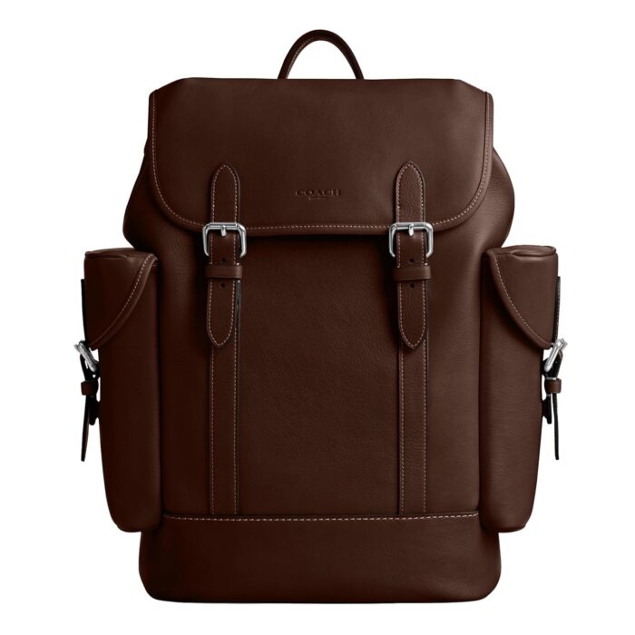 COACH Men's Hitch Backpack in Natural Full-Grain Leather, Maple, One Size