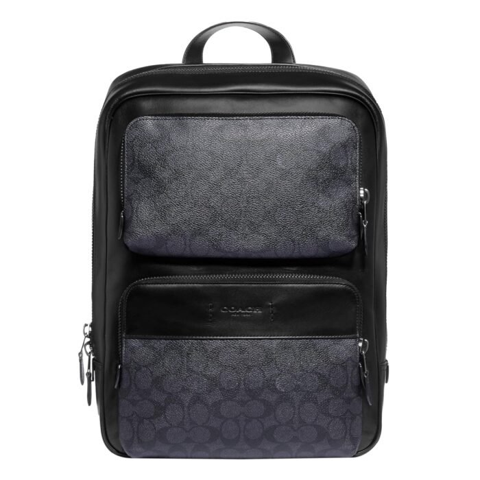 COACH Men's Signature Gotham Backpack, Charcoal/Black, Standard