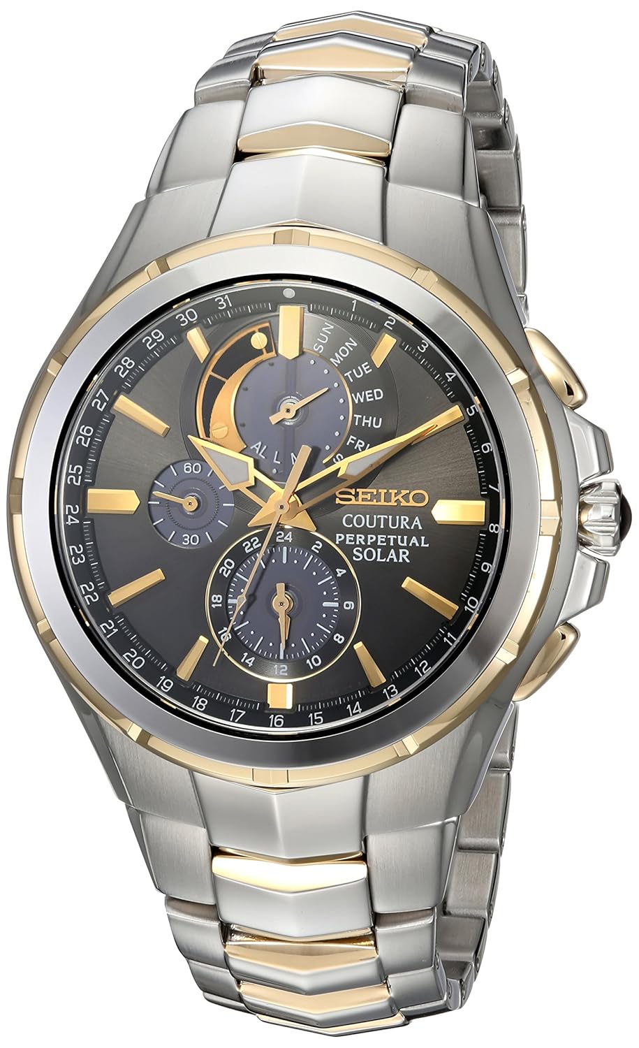 Coutura Men’s Solar Perpetual Calendar Alarm Chronograph Watch