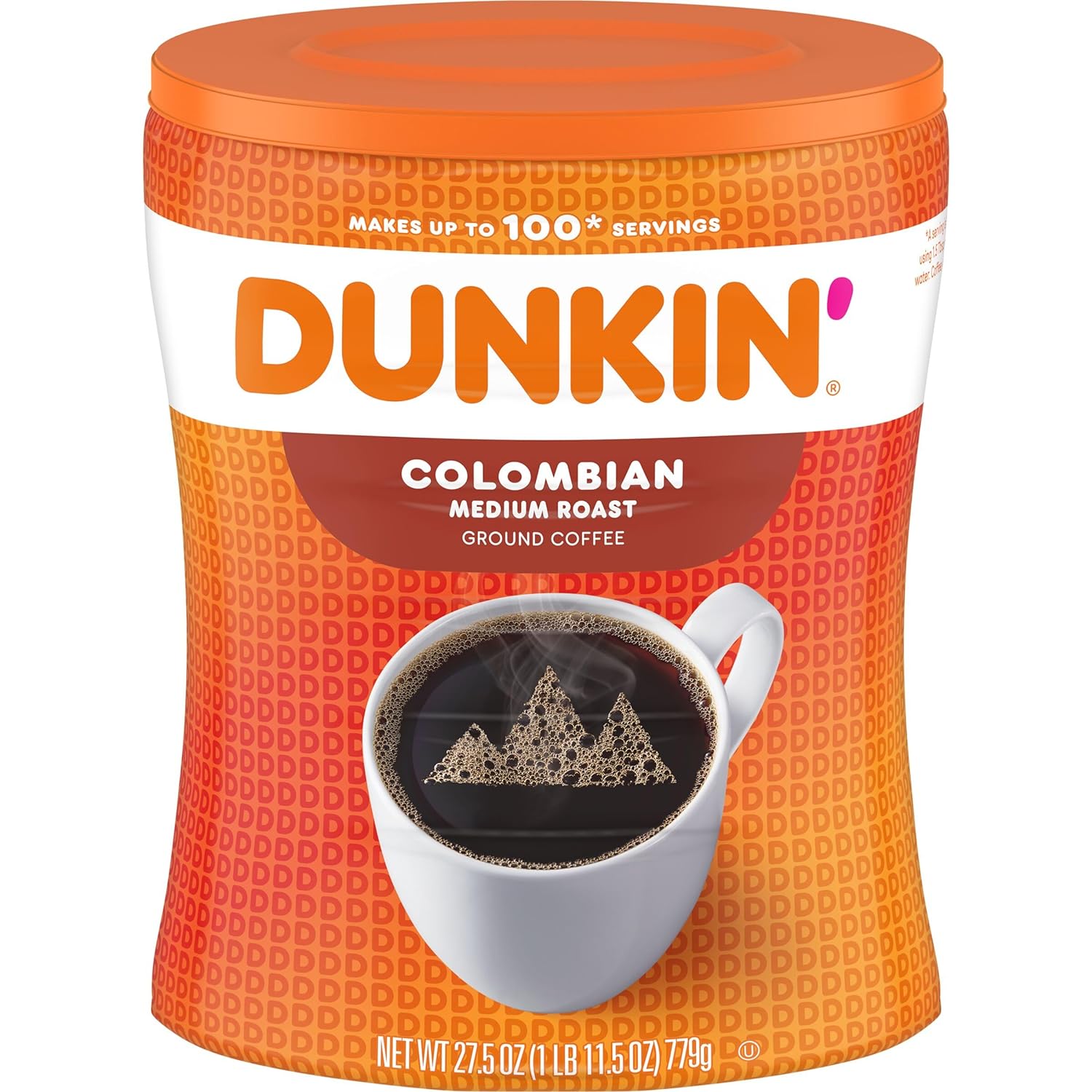 Dunkin’ Colombian Medium Roast Ground Coffee, 27.5 Ounce (Pack of 4)