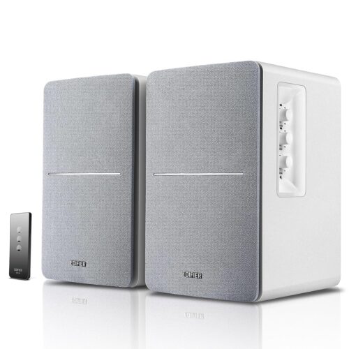 Edifier R1280T Powered Bookshelf Speakers - 2.0 Active Near Field Studio Monitor Speaker - White Enclosure - 42 Watts RMS