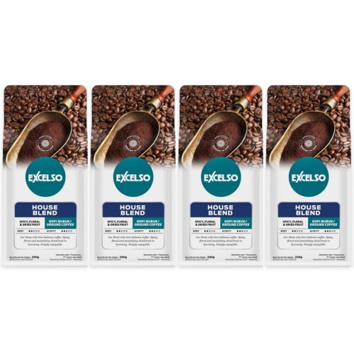 Excelso House Blend, Ground Coffee, 200g (Pack of 4)