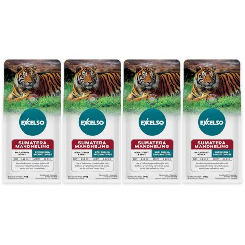 Excelso Sumatera Mandheling, Ground Coffee, 200g (Pack of 4)
