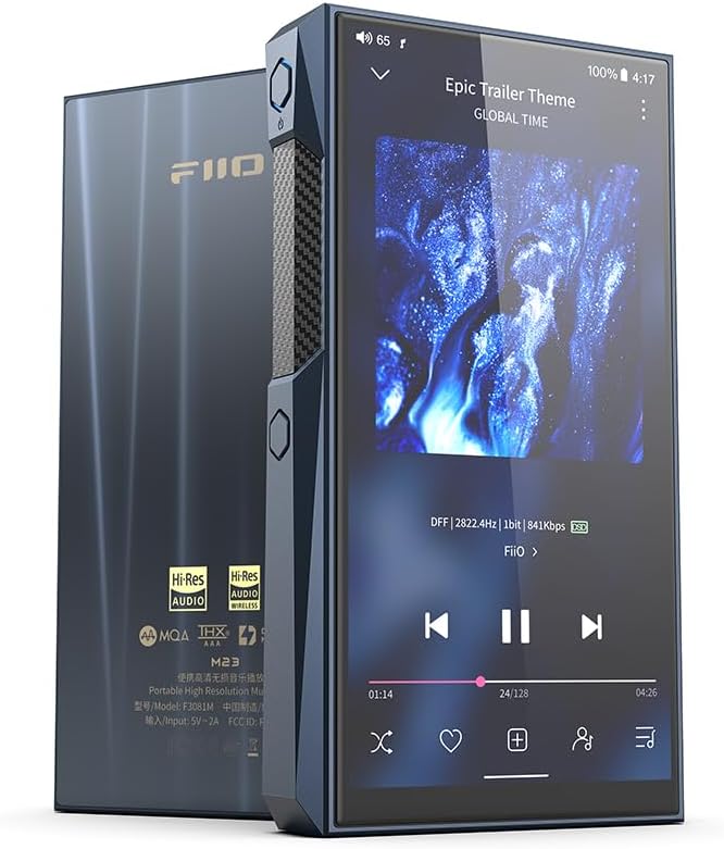 FiiO M23 Hi-Res MP3 Music Player Android 10 Snapdragon 660 with AK4191EQ+AK4499EX, 5.5inch, Lossless DSD/MQA, 5G WiFi/Apple Music/Tidal/Amazon Music 4.4mm 3.5mm/4.4mm (Dark...
