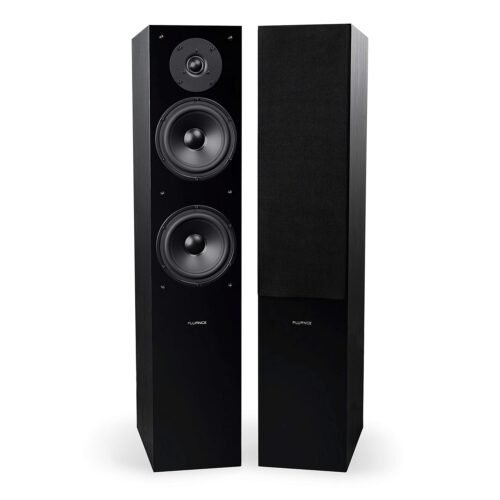 Fluance Elite High Definition Two-Way Floorstanding Loudspeakers for 2-Channel Stereo Listening or Home Theater System - Black Ash/Pair