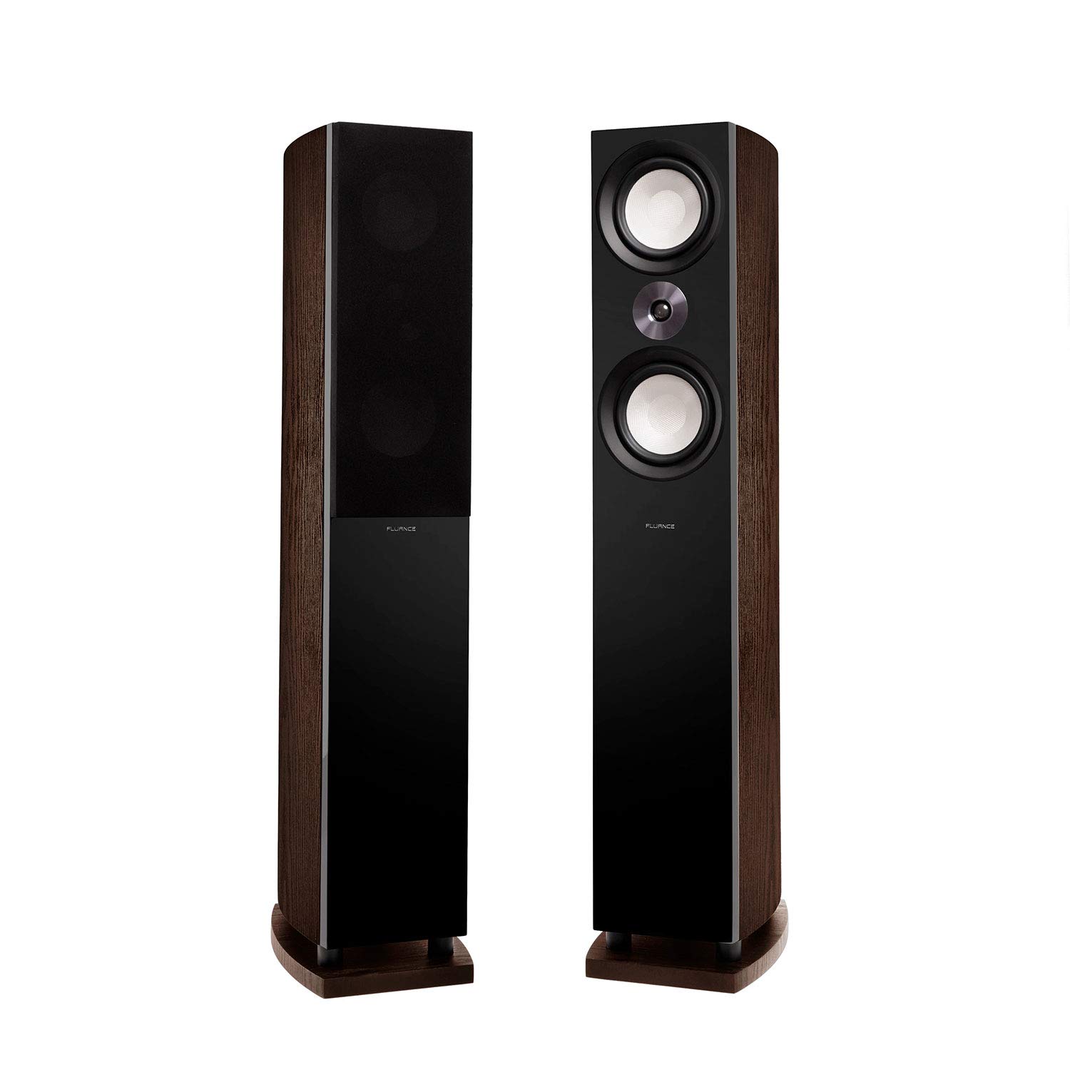 Fluance Reference High Performance 3-Way Floorstanding Loudspeakers with Down-Firing 8″ Subwoofers for 2-Channel Stereo Listening or Home Theater System – Walnut/Pair (XL8FW)