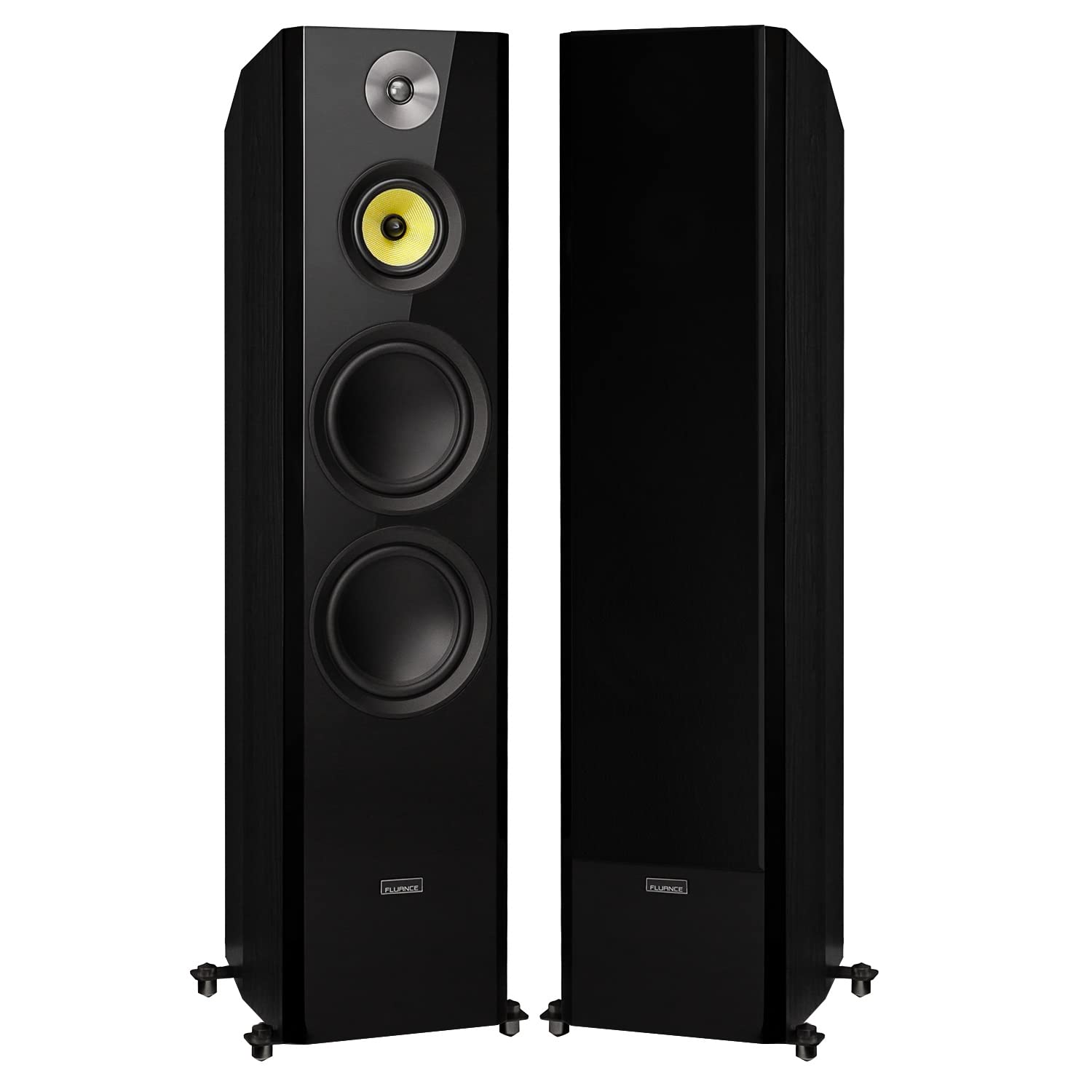 Fluance Signature HiFi 3-Way Floorstanding Tower Speakers with Dual 8″ Woofers for 2-Channel Stereo Listening or Home Theater System – Black Ash/Pair (HFF)