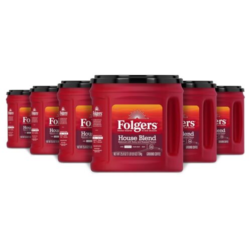 Folgers House Blend Medium Roast Ground Coffee, 25.9 Ounce (Pack of 6)