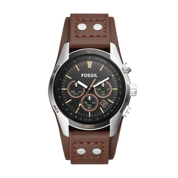 Fossil Men's Coachman Quartz Stainless Steel and Leather Chronograph Watch