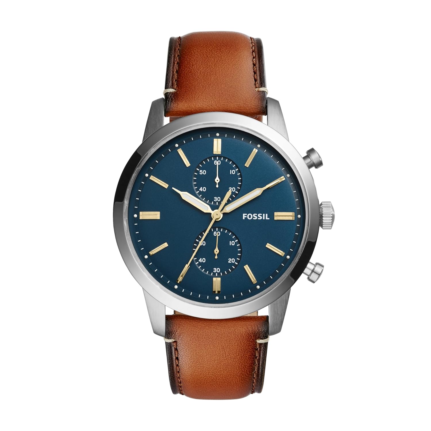 Fossil Men’s Townsman Quartz Stainless Steel and Leather Chronograph Watch