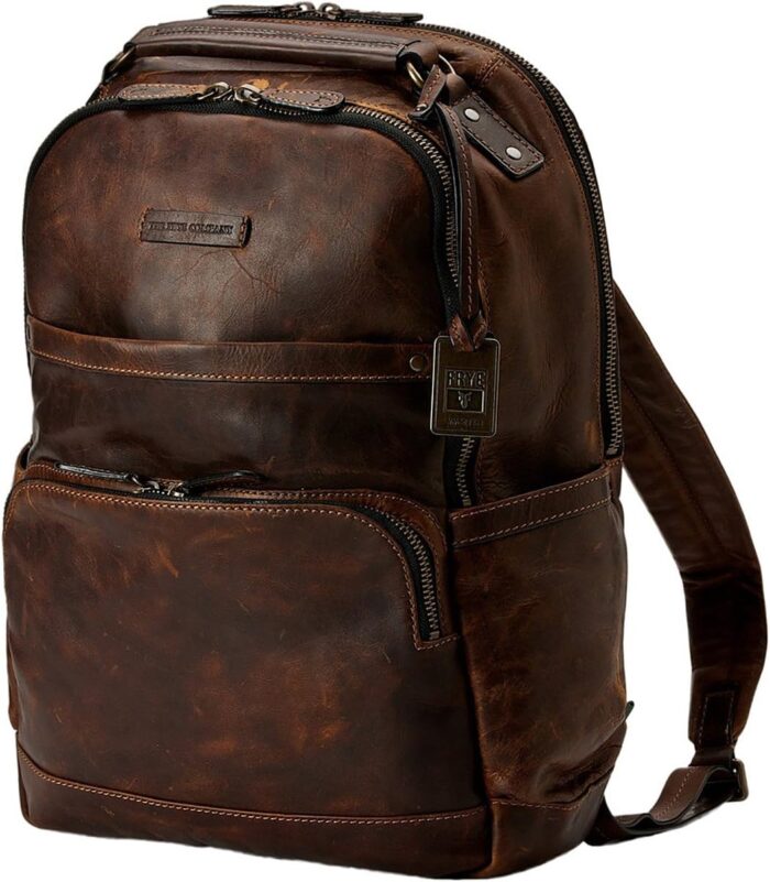 FRYE Men's Logan Antique Pull Up Backpack, Dark Brown, One Size