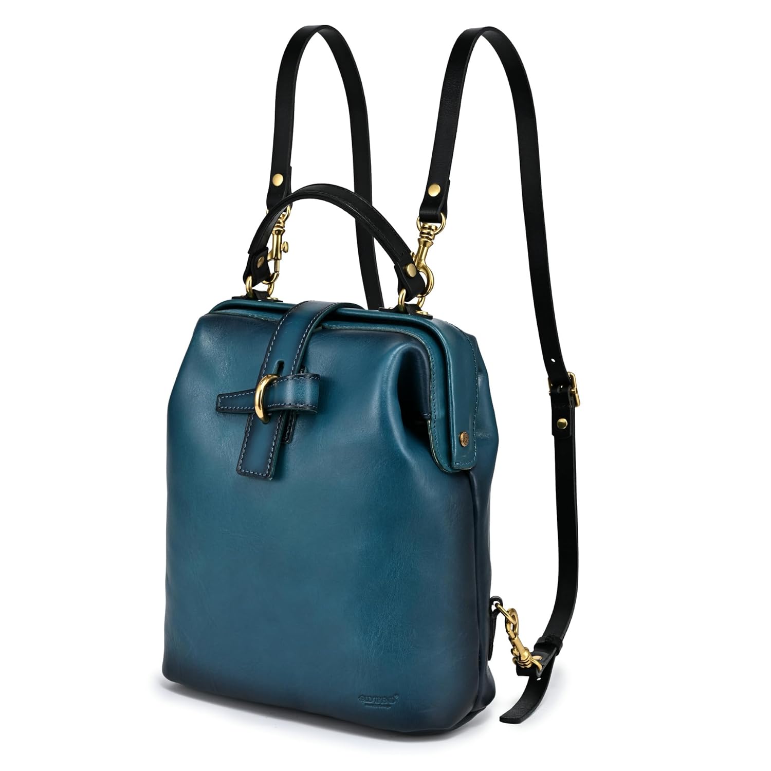 Genuine Leather Backpack Purse for Women Convertible Shoulder Bag Fashion Casual Backpack Ladies Leather Shoulderbag(Turquoise)