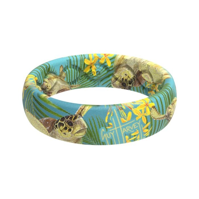 Groove Life Guy Harvey Silicone Ring - Breathable Rubber Wedding Rings for Women, Lifetime Coverage, Unique Design, Comfort Fit Ring