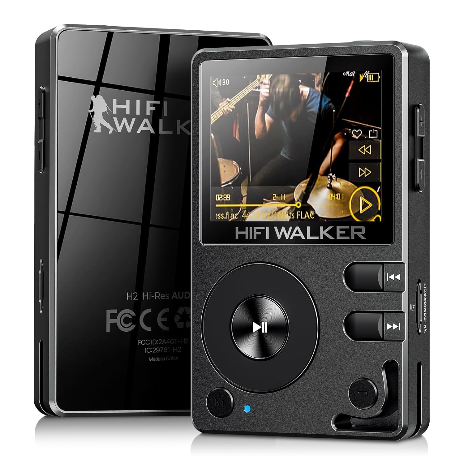 H2 HiFi MP3 Player with Bluetooth 5.2, Lossless DSD FLAC Player, Digital Audio Player Hi Res Portable Music DAP Player with 64GB Micro SD Card, Support Up to 256GB