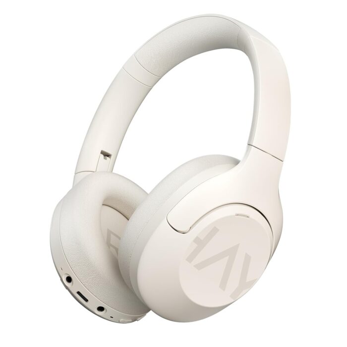 HAYLOU S30 Hybrid Active Noise Cancelling Headphones - Over Ear Bluetooth Headphones with ENC Microphone, 80 Hours Playtime, Foldable Design, Bluetooth 5.4 - Basic Version