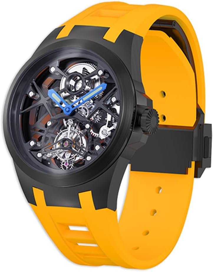 HEMUDU Real Hand-Wind Tourbillon Watches for Men Luxury Hollowing Sapphire Wristwatch Waterproof Man Super Brilliant Case