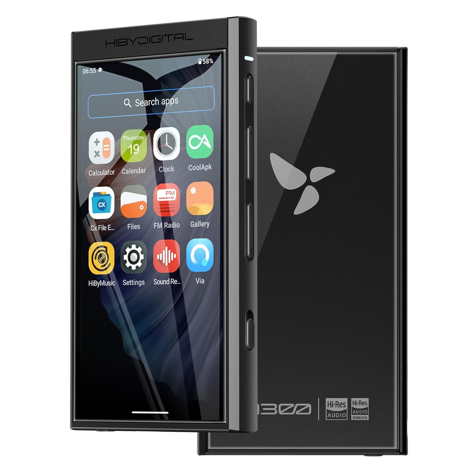 HiBy Digital M300 Android MP3 Player with Bluetooth and WiFi Streaming Player Android 13 Snapdragon 665 HiFi Audio (PCM/DSD) FM Radio Speaker Touchscreen 128GB + 2TB Expandable…