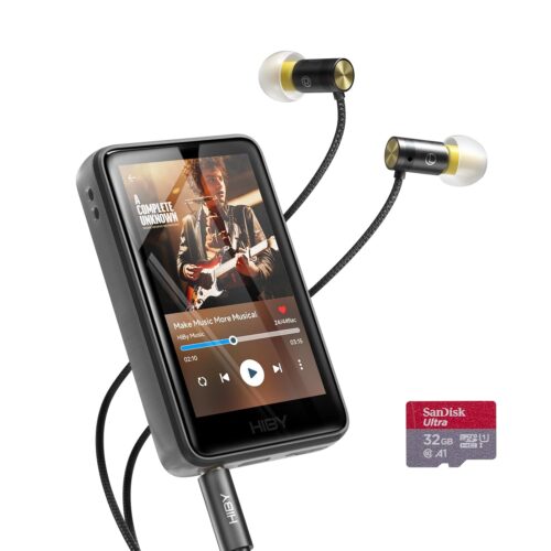 HiBy R1 HiFi MP3 Player with Bluetooth 5.1 Hi-Res Audio Certified DSD 256 Native Tidal Qobuz Player MSEB Tuning 3”Touchscreen 2TB Expanded Memory（Value Set）