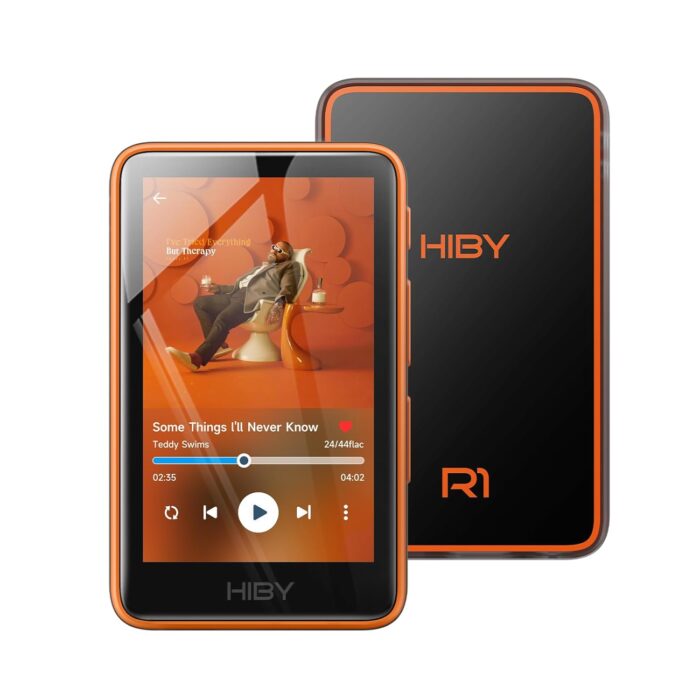 HiBy R1 HiFi MP3 Player with Bluetooth 5.1 Hi-Res Audio Certified DSD 256 Native Tidal Qobuz Player MSEB Tuning 3”Touchscreen 2TB Expanded Memory（Standard）