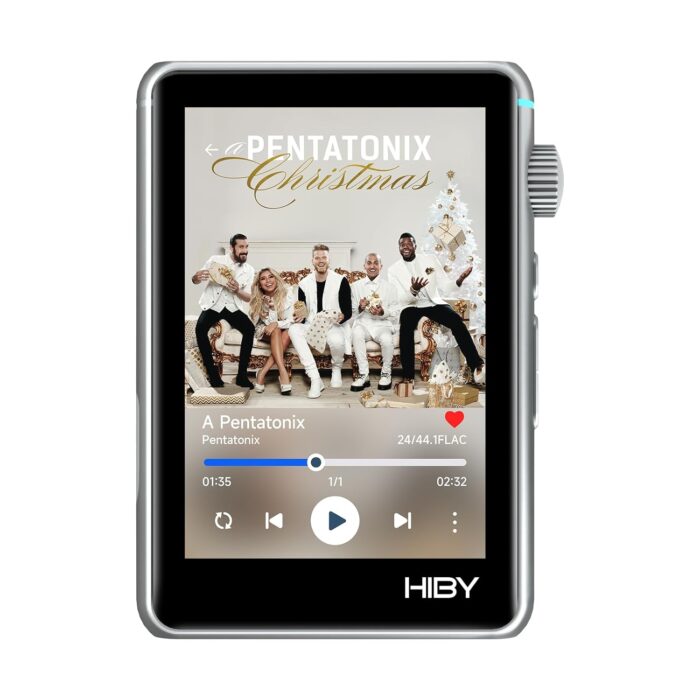 HiBy R3 II 2025 Hi-Fi Lossless Audio Player – Portable with Bluetooth 5.1, WiFi, DSD, PCM, MQA Streaming, Dual ES9219C, MQA 16X, Tidal/Qobuz, 2TB Extended Memory (Silver)
