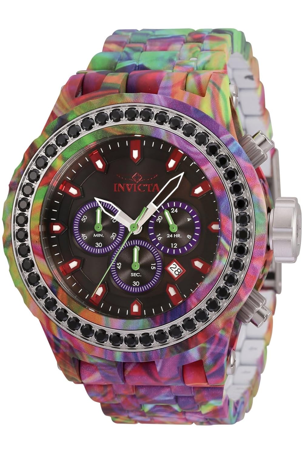 Invicta Men’s 35433 Subaqua Quartz Chronograph Black, Red, Purple Dial Watch