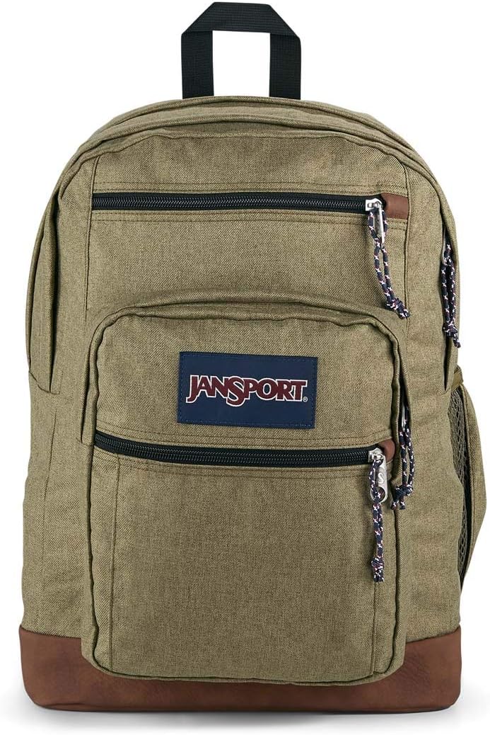 JanSport Cool Backpack, with 15-inch Laptop Sleeve – Large Computer Bag Rucksack with 2 Compartments, Ergonomic Straps, Army Green Letterman Poly