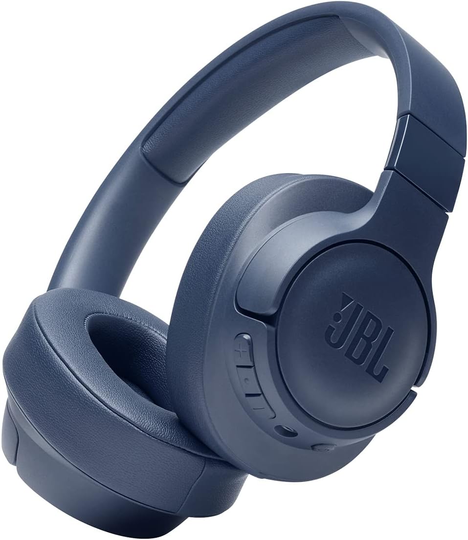 JBL Tune 710BT Wireless Over-Ear Bluetooth Headphones with Microphone, 50H Battery, Hands-Free Calls, Portable (Blue)