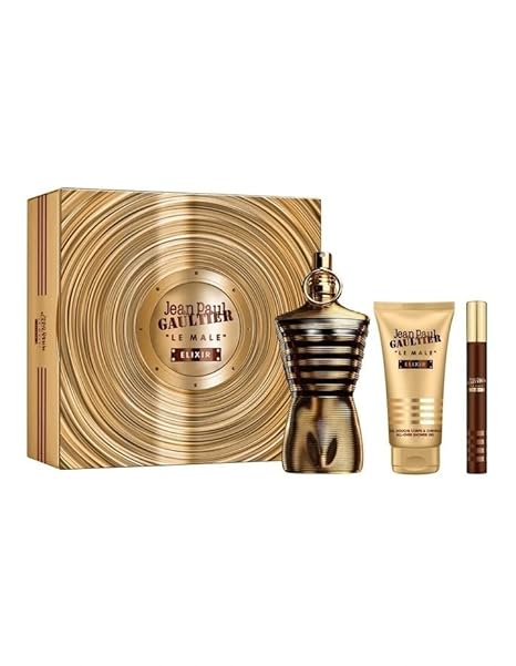 Jean Paul Gaultier Le Male Elixir Parfum 3-Pcs Gift Set (4.2 Fl Oz Eau De Parfum Spray + 2.5 Fl Oz Shower Gel + 0.3 Fl Oz Eau De Parfum Travel Spray)