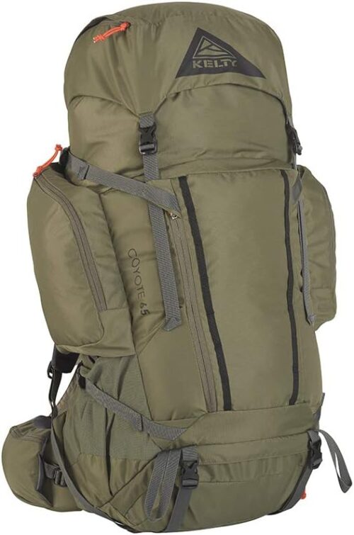 Kelty Coyote 60-105 Liter Internal Frame Backpack - Hiking, Backpacking, Travel, Hydration Compatible, Fully Adjustable (65L / Dark Olive)