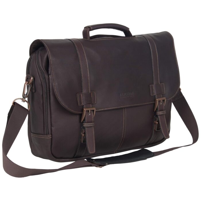 Kenneth Cole REACTION Show Business 16" Colombian Leather Business Laptop Portfolio Messenger Bag