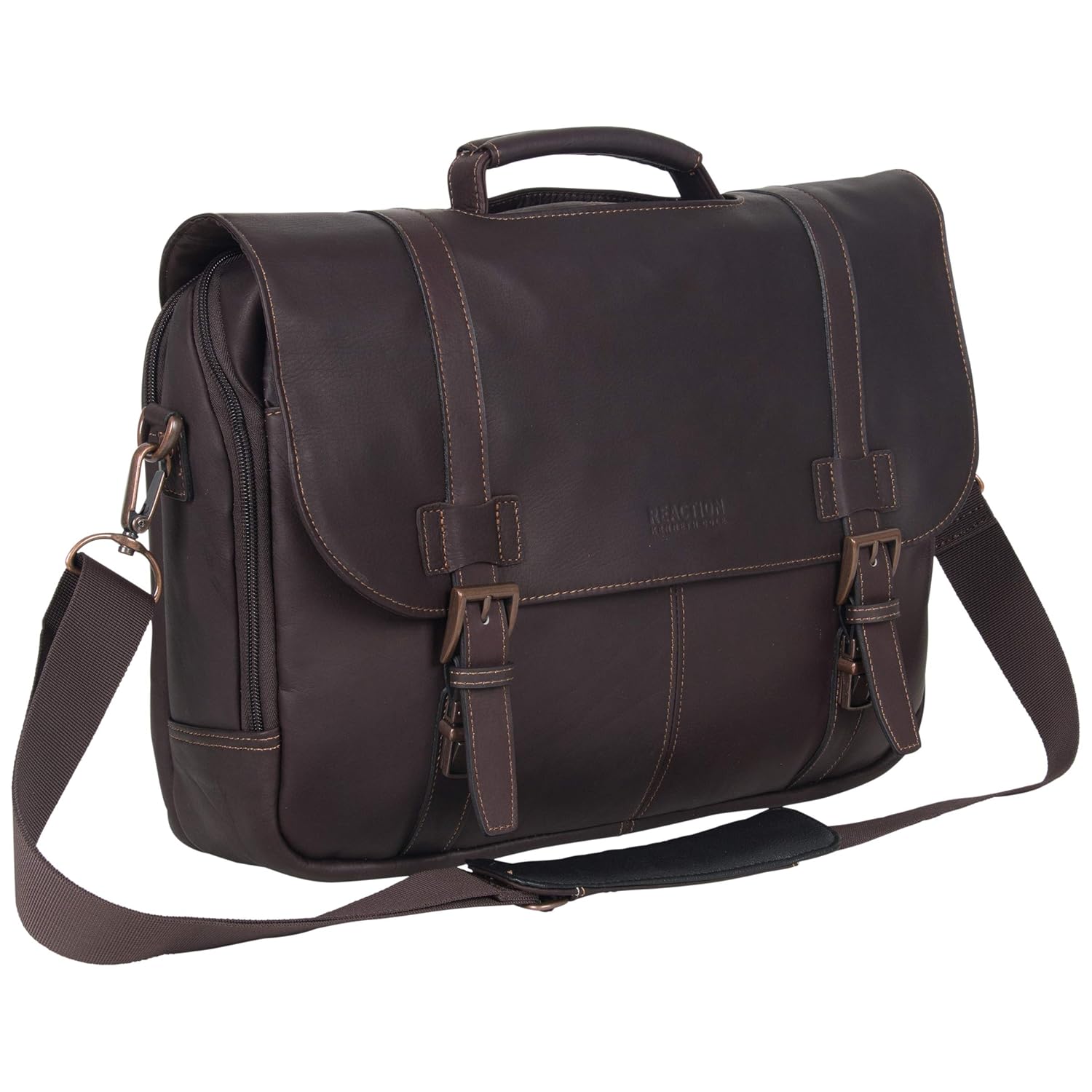 Kenneth Cole REACTION Show Business 16″ Colombian Leather Business Laptop Portfolio Messenger Bag