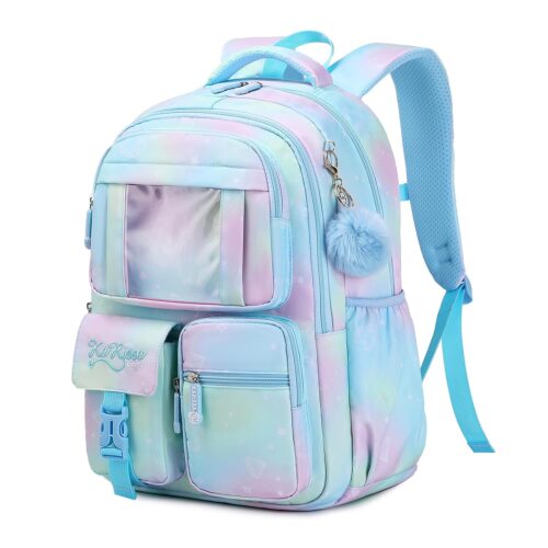 Kids Backpack for Girls - School Bags for Middle School Students - Book Bag for Elementary Primary School - Blue